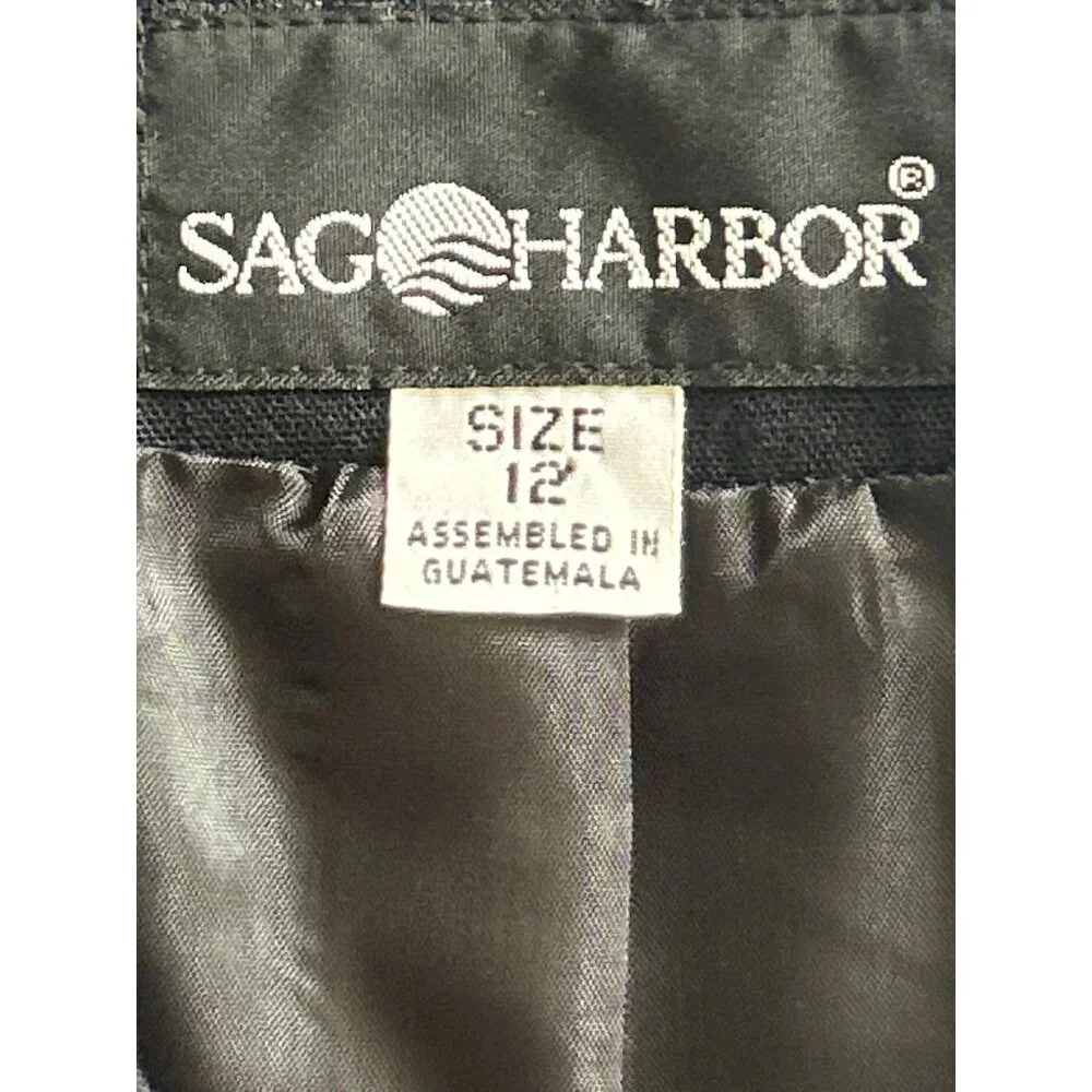 Vtg. Sag Harbor Womens Black Two-Button Blazer Size 12 Professional Wear Office - Picture 4 of 8